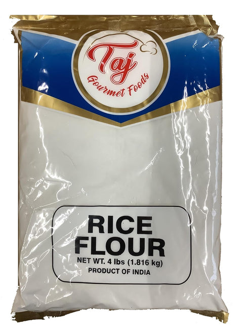 TAJ Gourmet Foods 4lbs TAJ White Rice Flour, (Perfect Appams, noodles, pancakes, etc.)