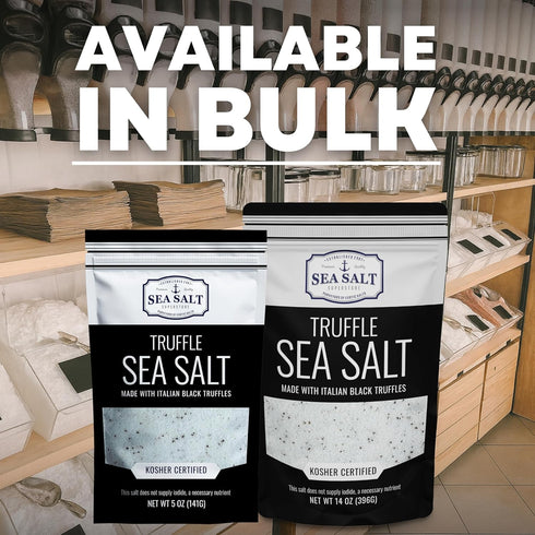 Caravel Gourmet Italian Black Truffle Sea Salt Rich Truffle-Infused Flavor Elevates Dishes Like Soups, Sauces