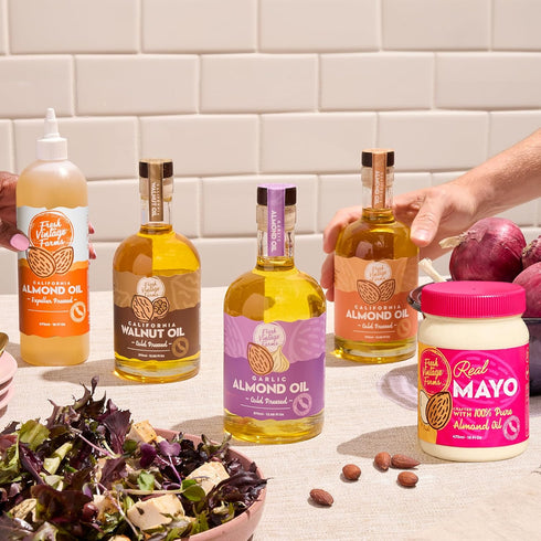 16oz, Pack 1 Fresh Vintage Farms Almond Oil | Expeller-Pressed California Almond Oil | & Versatile Cooking Oil
