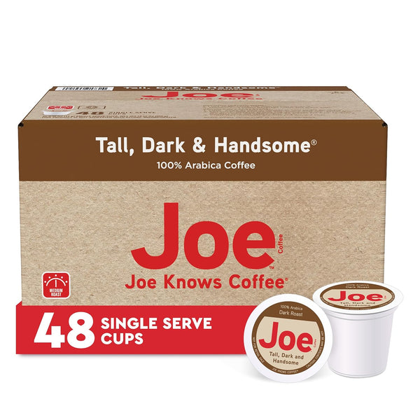 Joe Knows Coffee Single Serve Cups Pods and Capsules, Tall Dark and