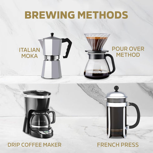 16 oz 100% (Pack 4) Induban Gourmet, Bag, Ground Coffee, Medium Roast - Premium Arabica Coffee from the Dominican