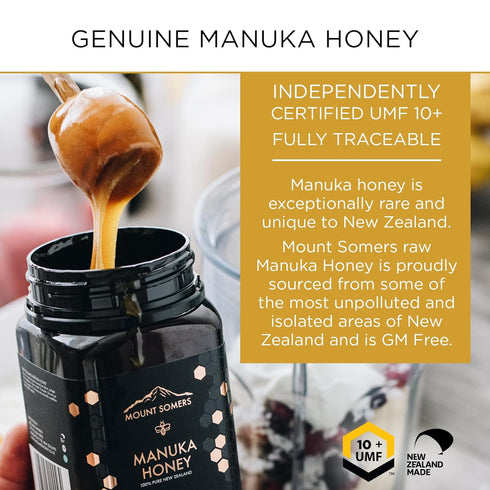 Mount Somers Premium Manuka Honey MGO 263+ / UMF 10+, 100% Pure Non GMO New Zealand Honey, 8.8oz