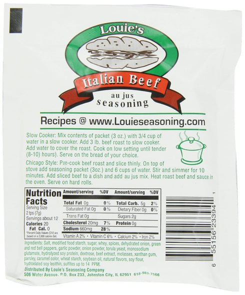 Louie's Italian Beef Seasoning, 3-Ounce (Pack of 8)