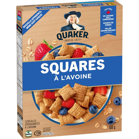 500g Quaker Oatmeal Squares Crunchy Oat Cereal