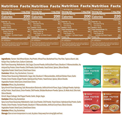 10 Packs (26g) 8 Pack Hethstia Konjac Rice, and High Protein Ramen Noodles Variety Plant-Based Vegan Noodle, Healthy