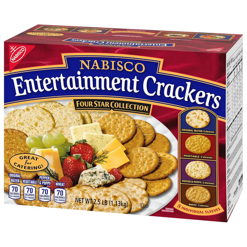 Nbisco Entertainment Crackers Variety Pack, 40 Ounce Box, Vegetable, Wheat, Original Water,