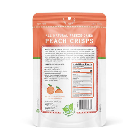 Pack 24 (0.53 oz Nature's Turn Freeze-Dried Fruit Snacks, Peach and Pear Crisps, of Each)