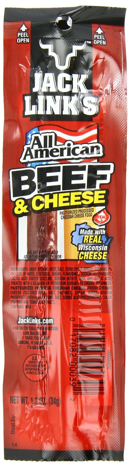 Jack Link's Original Beef & Cheese Combo, Classic Snack Pack, Made with
