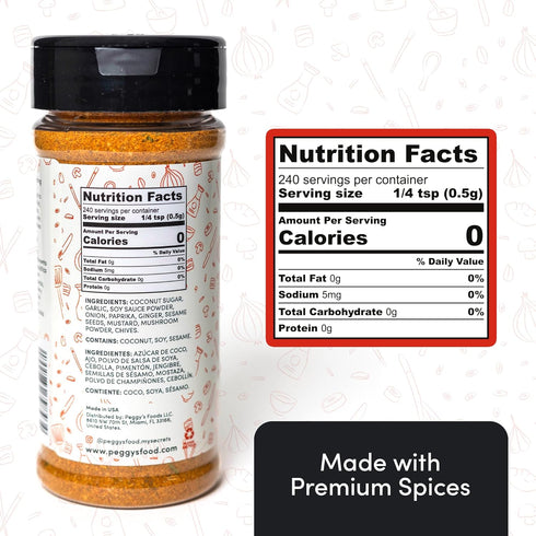 MY SECRETS PEGGY'S FOOD 4.25 Oz My Secrets Peggys Food Asian BBQ Seasoning Blend - Low Sodium Spice for Grilling