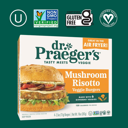 2.5 4 Count Dr. Praeger's, Mushroom Risotto Veggie Burgers, Ounce