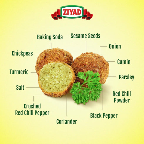 12 oz Ziyad Falafel Dry Mix - Gluten-Free, Vegan, Non-GMO, No Additives, No Preservatives - Vegan/Vegetarian Spice Mix