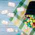 JIAYINGQI 50 Count Flower Oh Baby Mini Chocolate Bar Wrappers, Baby in Bloom Candy Bar Label, First Birthday Stickers