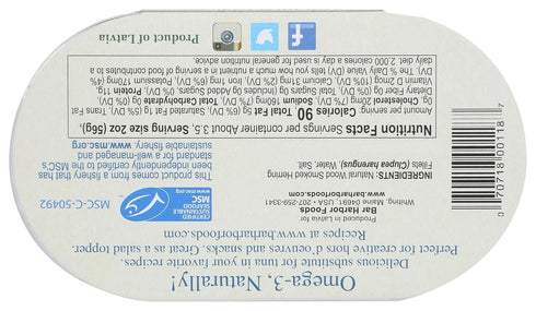 Bar Harbor 6.7 oz (190g) Omega-3 Natural Smoked Wild Kippers, | Naturally Wood Smoked | Ready to Eat | Naturally Rich