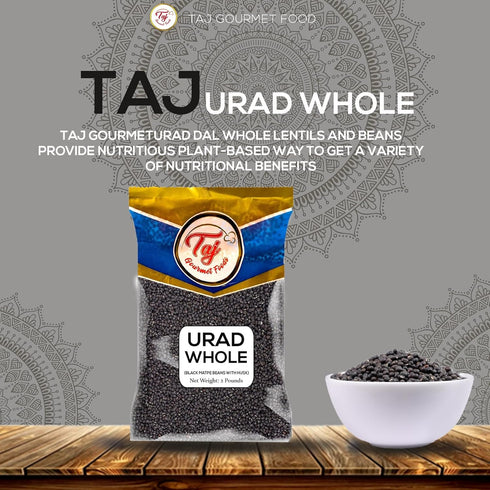 TAJ Gourmet Foods 2-Pounds TAJ Urad Whole Dal | | Black Gram