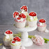 40Pcs Edible Red Mushroom Cupcake Toppers Cute Mushroom Cupcake Picks Mushrooms Drink Topper for Plant Theme Baby