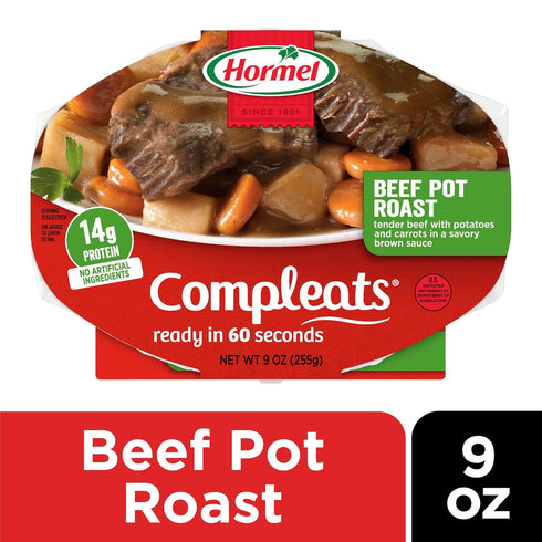 9 (Pack 6) HORMEL COMPLEATS Beef Pot Roast Microwave Tray, Ounces