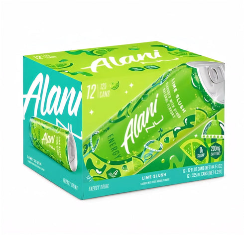 Alani Nu Lime Slush Energy Drink, 200mg Caffeine, 0g Sugar, 12 fl