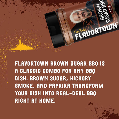 4.5 oz (Pack 2) Guy Fieri's Flavortown Brown Sugar BBQ Dry Rub - Grill Seasoning For Chicken, Ribs, Steak, & Pork