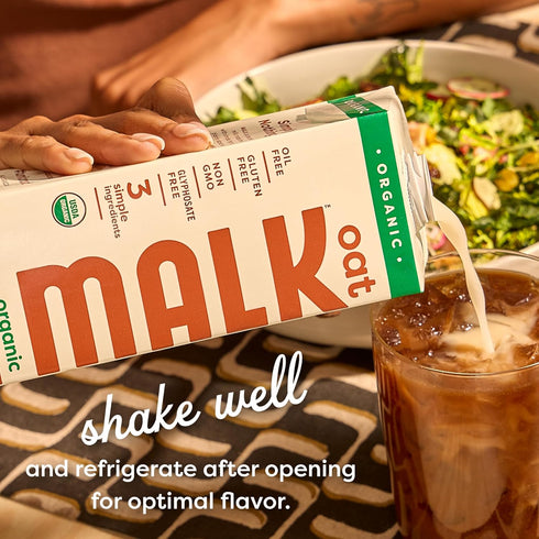 (32oz, Pack 6) MALK Oat Milk of Original Shelf Stable Organic Oat Milk, Non GMO, Dairy Free, Vegan, Plant Based, No