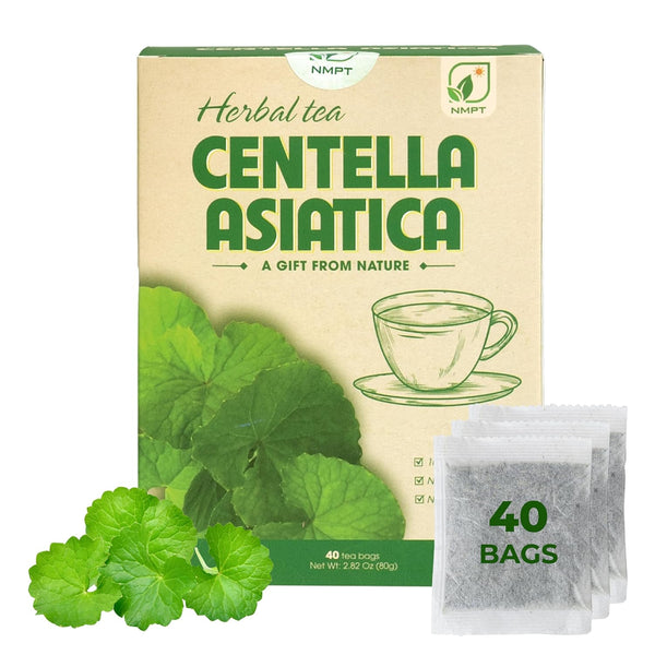 NMPT Centella Asiatica Leaf Tea, Organic Herbal Tea, 100% Hand Pick, 40 Count, Gluten Free, Dairy Free, Energy Boost &