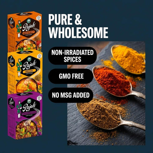 Pack Rajah Curry Powder Variety Bundle - Includes Medium, Hot, and Mild Curry Powders - Authentic South African Spices