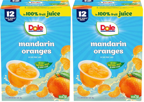 Dole Fruit Bowls Mandarin Oranges in 100% Juice Snacks, Gluten & Dairy