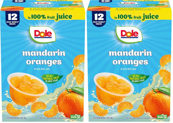 Dole Fruit Bowls Mandarin Oranges in 100% Juice Snacks, Gluten & Dairy