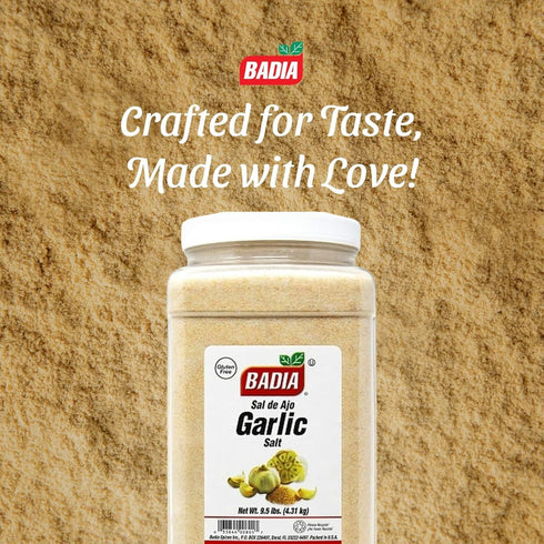 9.5 Badia Garlic Salt, Pound Perfect for Cooking, Grilling & Marinades, Premium Quality, Food Service Size