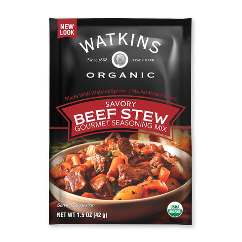Watkins Organic Gourmet Seasoning Mix, Beef Stew, 1.5 Oz. Pouch, 1 Count
