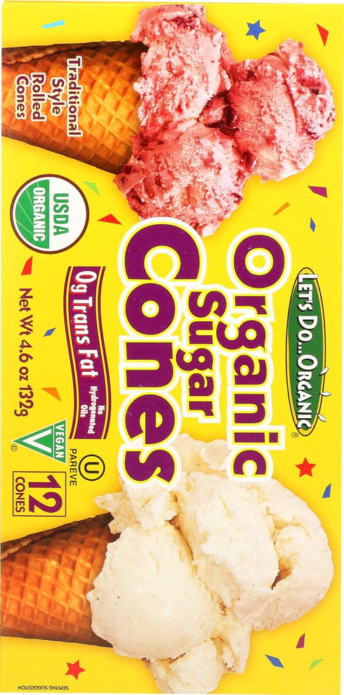 5 Lets Do Organics, Sugar Ice Cream Cone, Organic, Ounce