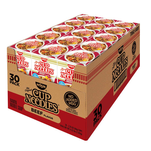 Surgeark Nissin Cup Noodles, Beef Flavor 2.25 oz ea, 30 ct. A1