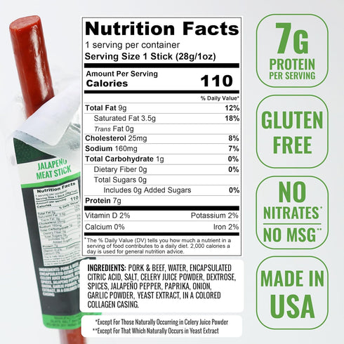 Pack, Pack (5 Pack) Slate Belt Smokehouse Meat Sticks Individually Wrapped- Meat Sticks Variety Gluten-Free, MSG-Free
