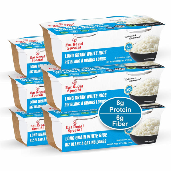 Eat Regal Long Grain White Rice Cups, Light & Fluffy, Always Fluffy,
