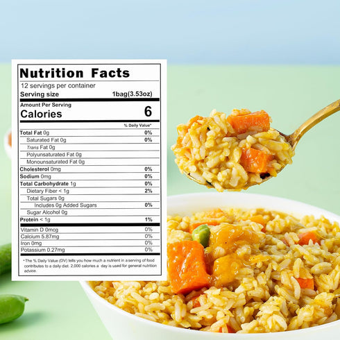 12 Packs 0 Hethstia Konjac Rice, Low Carb Shirataki Rice, Keto, Vegan, Gluten-Free, Sugar-Free, Low Calorie, Fat