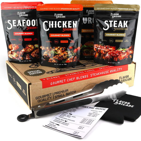 millhouse spice co. Flavor Brigade Gourmet Grilling Spices Gift Set for Guys, Dad, Men, BBQ