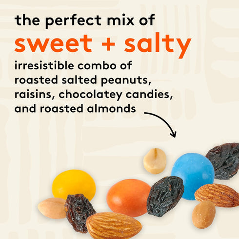 2 oz 12 Pack Snak Club Energizer Trail Mix with Roasted Salted Peanuts, Raisins, Chocolatey Candies, Roasted Almonds