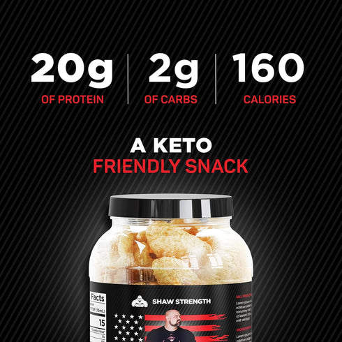 8oz); Shaw Strength Protein Pork Rinds (Sour Cream, Developed for Worlds Strongest Man Brian Shaw, Keto-Friendly, High