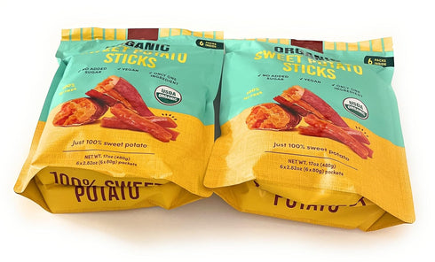 Generic Organic Sweet Potato Sticks, Steamed, 2 Packs, Each Pack 17 OZ, Vegan