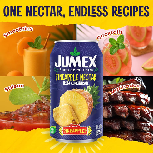 11.3oz, 24 Pack Jumex Pineapple Juice Nectar - Made with Fresh Fruit Puree from Concentrate for Tropical Fruit Smoothie