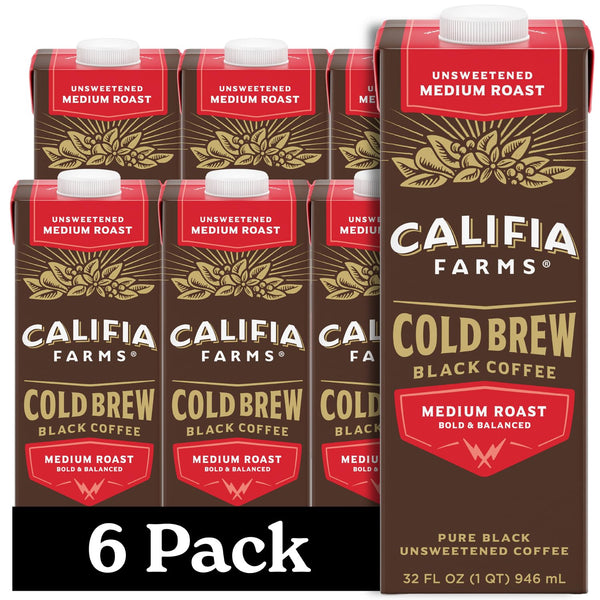Califia Farms - Pure Black Medium Roast Cold Brew Coffee, 32 Oz