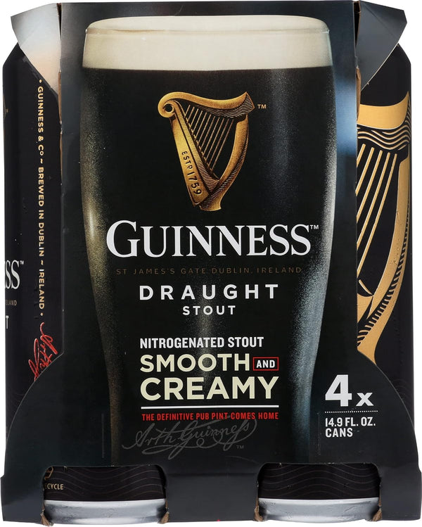Guinness 4 14.9 oz 4.3% Pub Draft Stout, pk, cans, ABV
