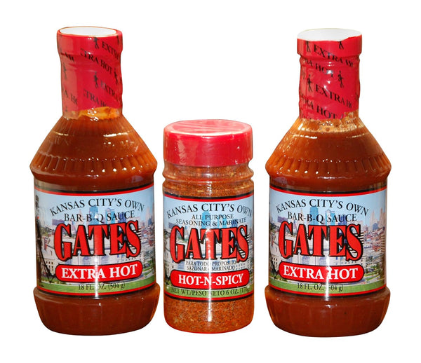 Kitoo Gates Hot Bundle: 2 Gates Extra Hot Barbecue Sauce 18 Fl Oz.,