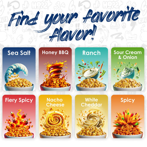 Pack 8 1 oz Snack Festive Sea Salt & Honey BBQ Roasted Chickpea Snacks, Bags Crunchy Protein Garbanzo Beans, Healthy