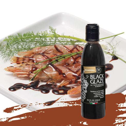 8.5 oz. (Pack 2) Mantova Balsamic Vinegar Glaze of Modena PGI, Perfect for Ice Cream, Marinades, Cocktails, Pasta