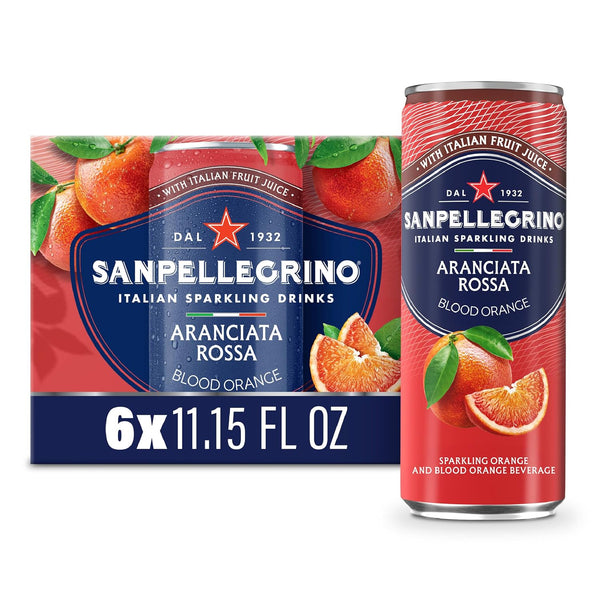Sanpellegrino Italian Sparkling Drink Aranciata Rossa, Sparkling Orange and Blood Orange Beverage,