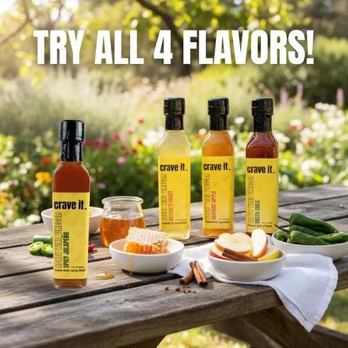 8.5 oz 1 Pack Crave It Natural Honey Wine Vinegar - Make tasteful dressings, marinades, and glazes! fl /