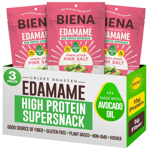 Biena Crispy Roasted Edamame Beans Snack High Protein Snack for Adults &