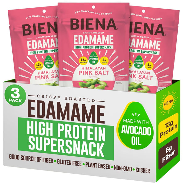 Biena Crispy Roasted Edamame Beans Snack High Protein Snack for Adults &