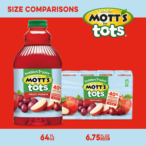 Immunity 64-Ounce (Pack 8) Mott's Motts for Tots Fruit Punch, Support, Bottles