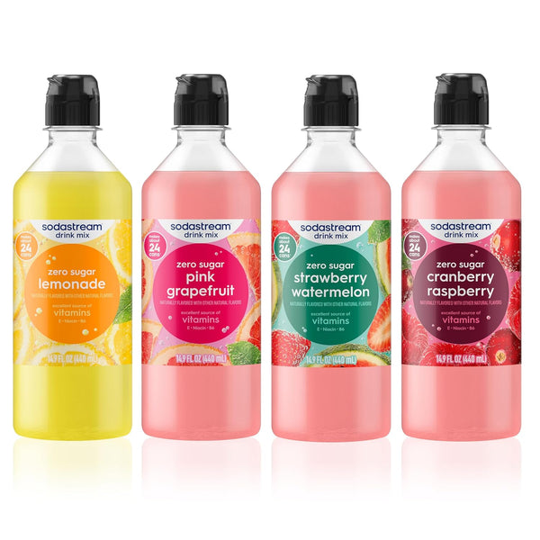 SodaStream Zero Original Variety Pack New Pour Bottle 440ml (Pack of 4)